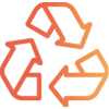 icone com setas em ciclo, indicando meio ambiente - pap